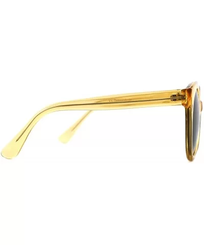 Retro Polarized Sunglasses for Women Vintage Cat Eye Plastic Frame - Gold - CF18UDMYY73 $18.46 Round