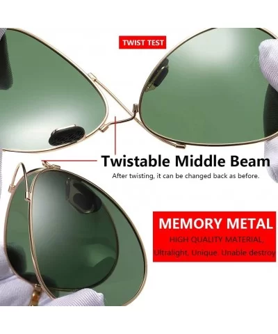 Premium Memory Metal Aviator Polarized Sunglasses-Man Women Aviator sunglasses 100% UV protection - CL18M5RZ2OQ $9.62 Aviator