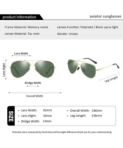 Premium Memory Metal Aviator Polarized Sunglasses-Man Women Aviator sunglasses 100% UV protection - CL18M5RZ2OQ $9.62 Aviator