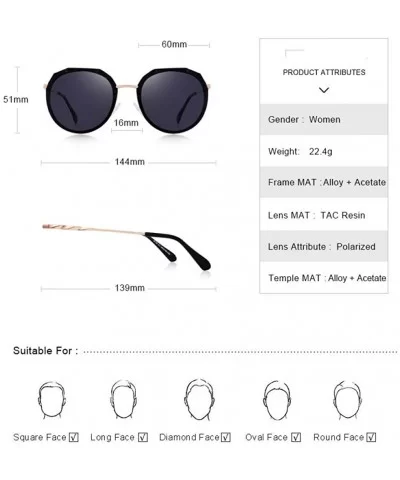 DESIGN Women Luxury Brand Oval Polarized Sunglasses Ladies Fashion C01 Black - C05 Brown - C418XEC5T95 $23.22 Oval