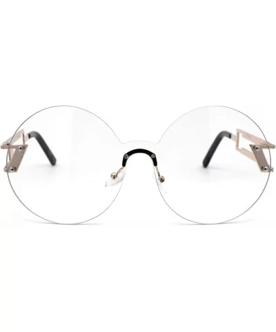 Clear Lens Round Shield Retro Circle Lens Hippie Eye Glasses - Gold - C4185R7QHIH $16.81 Shield