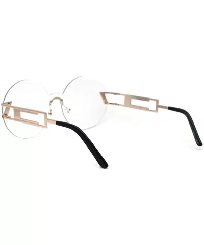 Clear Lens Round Shield Retro Circle Lens Hippie Eye Glasses - Gold - C4185R7QHIH $16.81 Shield