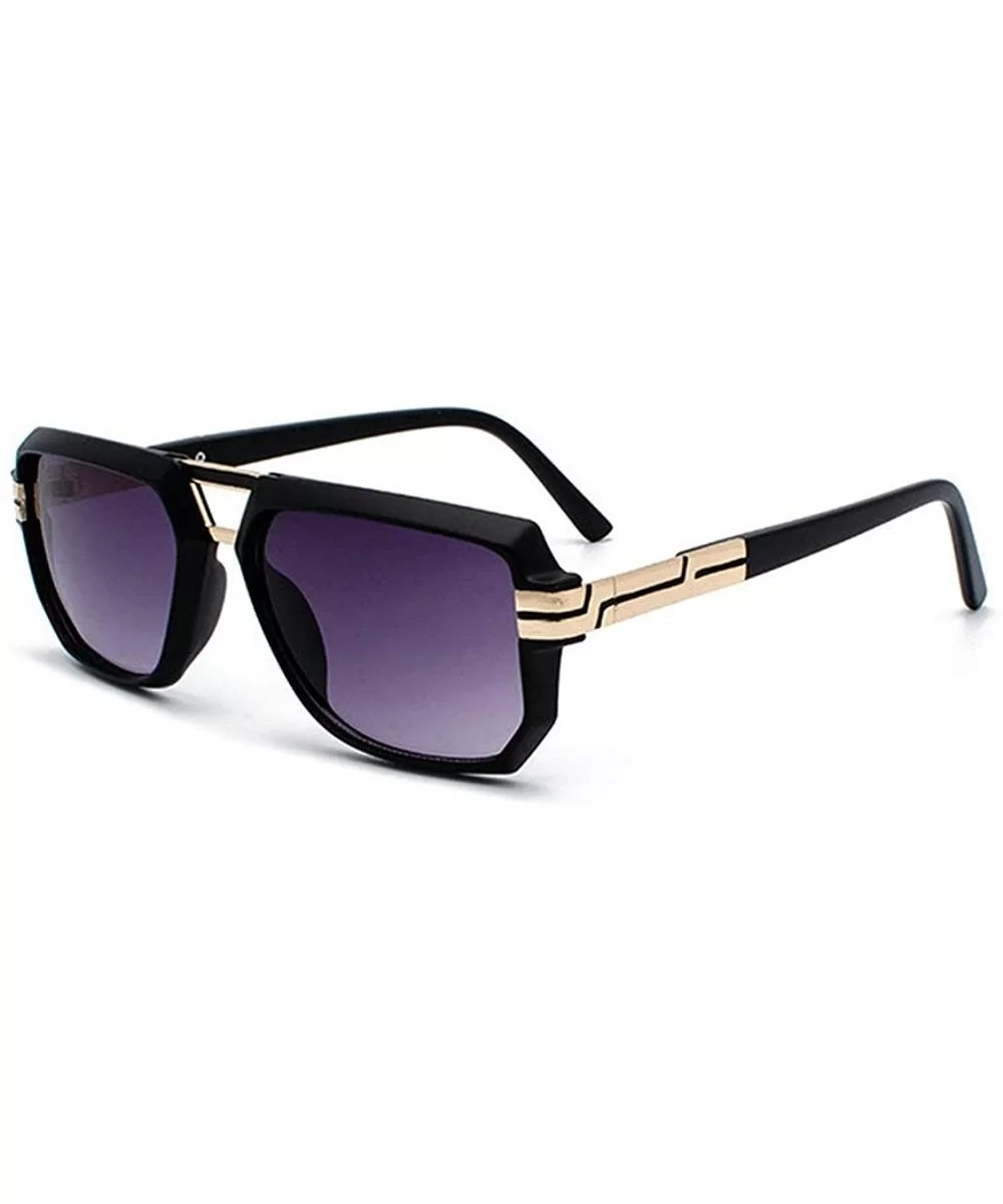 2019 Fashion Brand Designer Men's Square Sunglasses Oversized Metal Frame Ladies Sunshade with Box - Black - C11935SHUCU $19....