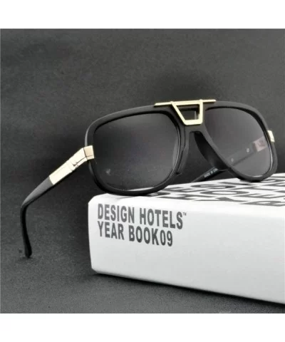 2019 Fashion Brand Designer Men's Square Sunglasses Oversized Metal Frame Ladies Sunshade with Box - Black - C11935SHUCU $19....