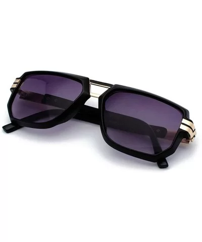 2019 Fashion Brand Designer Men's Square Sunglasses Oversized Metal Frame Ladies Sunshade with Box - Black - C11935SHUCU $19....