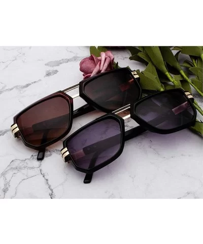 2019 Fashion Brand Designer Men's Square Sunglasses Oversized Metal Frame Ladies Sunshade with Box - Black - C11935SHUCU $19....