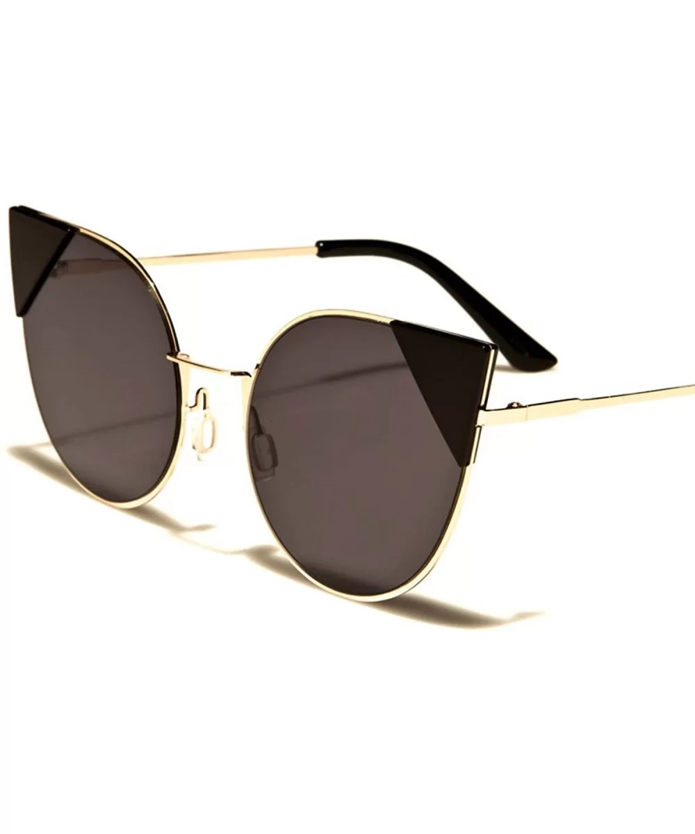 Vintage Fashion Womens Designer Stylish Sexy Cat Eye Sunglasses - Gold / Black - C518ECEM3AR $16.48 Cat Eye