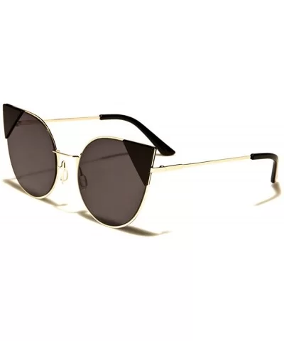 Vintage Fashion Womens Designer Stylish Sexy Cat Eye Sunglasses - Gold / Black - C518ECEM3AR $16.48 Cat Eye