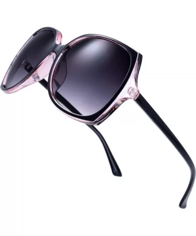 Women's Oversized Square Jackie O Cat Eye Hybrid Butterfly Fashion Sunglasses - Exquisite Packaging - CT192T06C74 $15.80 Sport