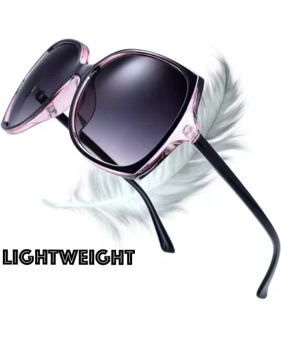 Women's Oversized Square Jackie O Cat Eye Hybrid Butterfly Fashion Sunglasses - Exquisite Packaging - CT192T06C74 $15.80 Sport