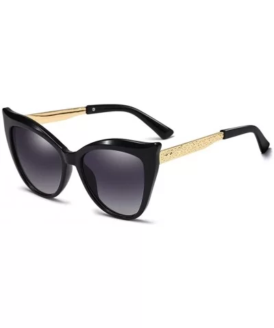 Women Sunglasses Retro Black Grey Drive Holiday Oval Non-Polarized UV400 - Black Grey - C218R6Z779E $12.84 Oval