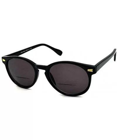 Round Plastic Bifocal Sun Reader Sunglasses for Outdoor Travel Computer Glasses for Women Men - Black - CF18YUK58A5 $18.66 Round