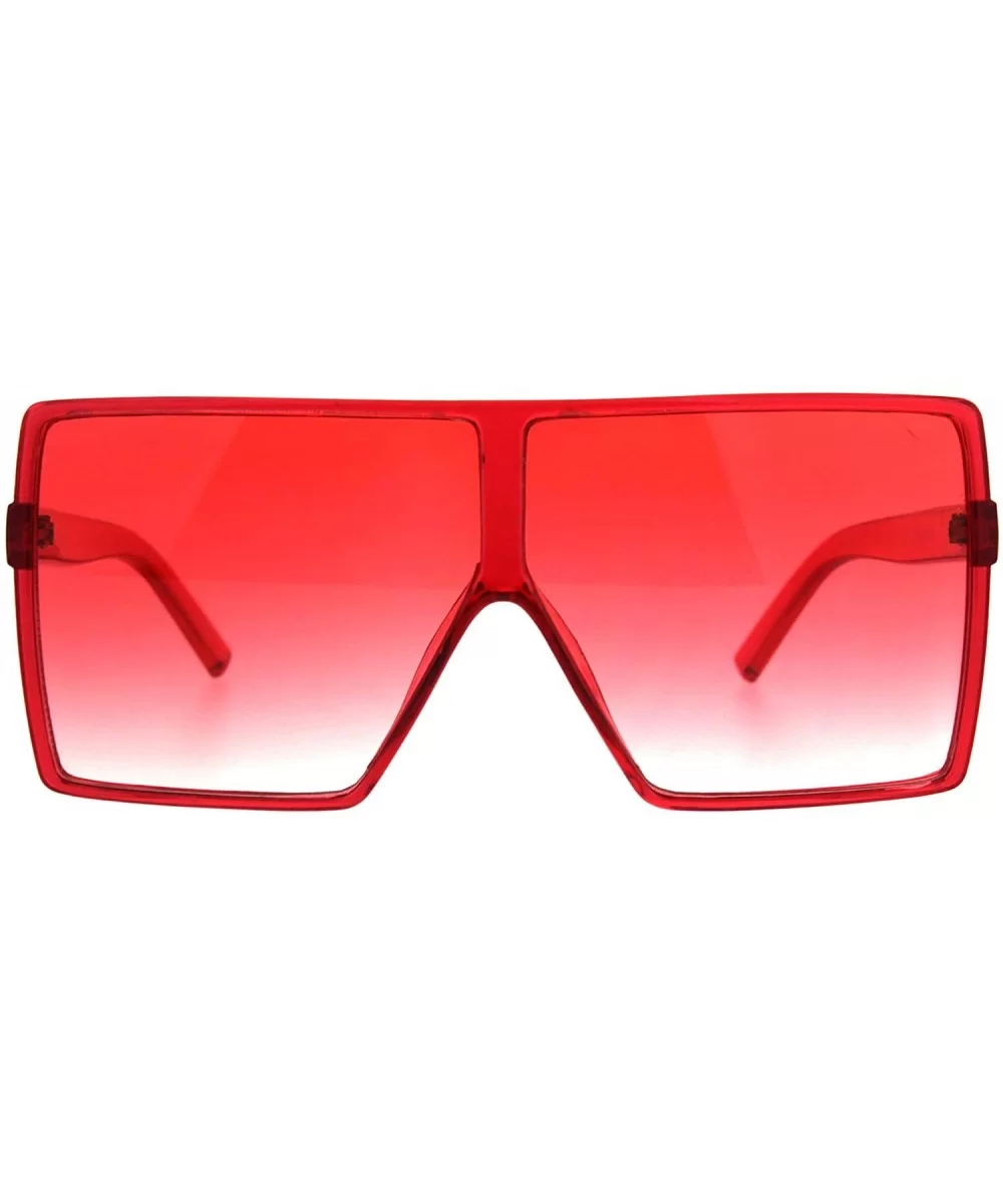 Super Oversized Sunglasses Womens Retro Fashion Square Cover Shades - Red - CF18C2LG25H $15.45 Square