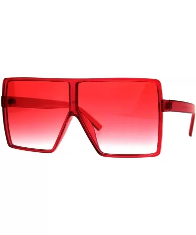 Super Oversized Sunglasses Womens Retro Fashion Square Cover Shades - Red - CF18C2LG25H $15.45 Square