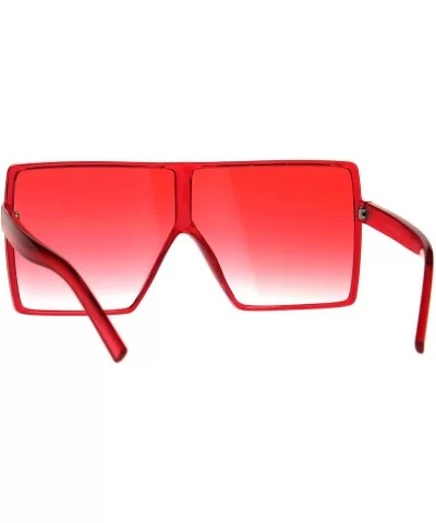 Super Oversized Sunglasses Womens Retro Fashion Square Cover Shades - Red - CF18C2LG25H $15.45 Square