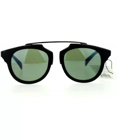 Retro Designer Fashion Sunglasses Top Metal Bar Bridge Unisex UV 400 - Matte Black - CO1206IF55R $13.07 Aviator