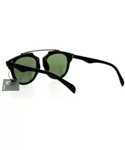 Retro Designer Fashion Sunglasses Top Metal Bar Bridge Unisex UV 400 - Matte Black - CO1206IF55R $13.07 Aviator