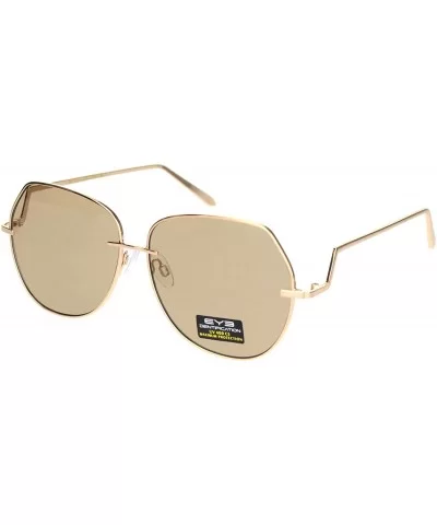 Womens Down Temple Swan Arm Metal Rim Butterfly Sunglasses - Gold Brown - C118O3HDXN8 $17.15 Butterfly