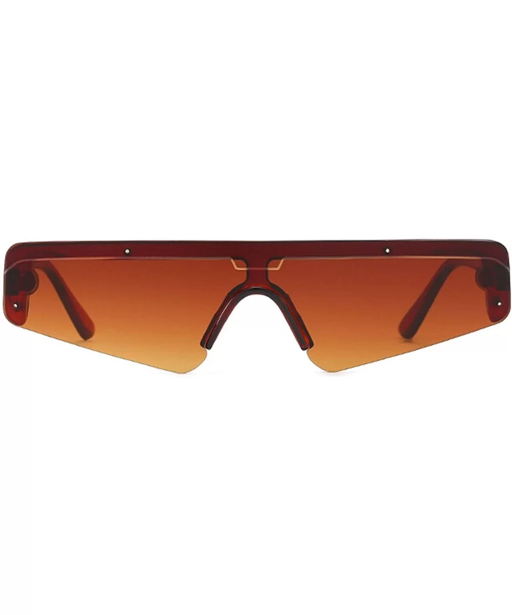 Retro Classic Sunglasses for Men PC UV 400 Protection Sunglasses - Brown - C218SARIG3U $21.77 Oversized