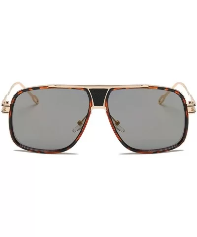 Women Men Fashion Quadrate Metal Frame Brand Classic Sunglasses - A - CR18TLXUH07 $9.64 Round