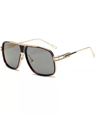 Women Men Fashion Quadrate Metal Frame Brand Classic Sunglasses - A - CR18TLXUH07 $9.64 Round