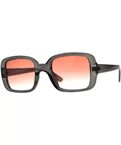 Mod Women Rectangular Plastic Retro Sunglasses - Grey Orange Clear - CR18C7GK2HD $13.44 Rectangular