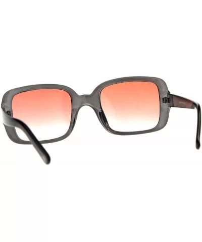 Mod Women Rectangular Plastic Retro Sunglasses - Grey Orange Clear - CR18C7GK2HD $13.44 Rectangular