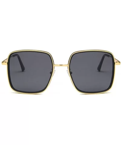 Unisex Sunglasses Fashion Gold Grey Drive Holiday Square Non-Polarized UV400 - C818RH6SMN2 $12.05 Square