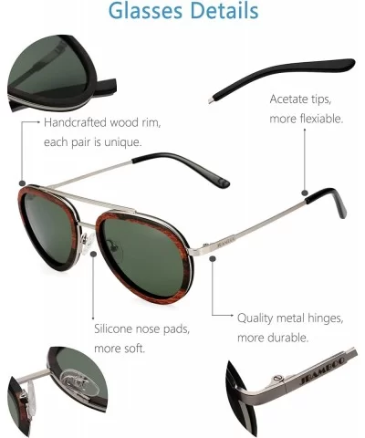 Wood Sunglasses for Women Men Polarized UV Protection Womens Retro Vintage Sunglasses Shades - C818GRO9AE8 $37.69 Sport