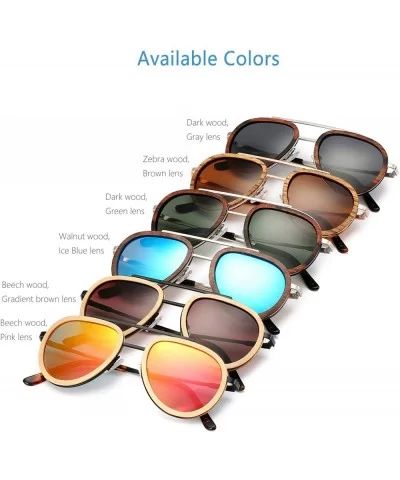 Wood Sunglasses for Women Men Polarized UV Protection Womens Retro Vintage Sunglasses Shades - C818GRO9AE8 $37.69 Sport