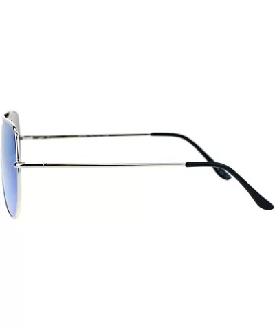 Unisex Fashion Sunglasses Flat Top Square Round Aviators Mirror Lens - Silver (Blue Mirror) - CI186NWXA2G $16.21 Square