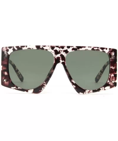 Oversized Square Sunglasses for Women Man Fashion Leopard Flat Top Sun Glasses - Tortie 1 - CX18WQEWAIH $12.44 Oversized