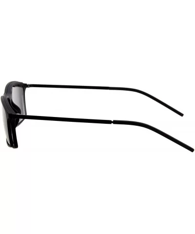 Vintage Clear Lens Glasses With Fashion Polarized Sunglasses Clip L8172 - Black Frame - CO12NA5QK1X $24.74 Rectangular