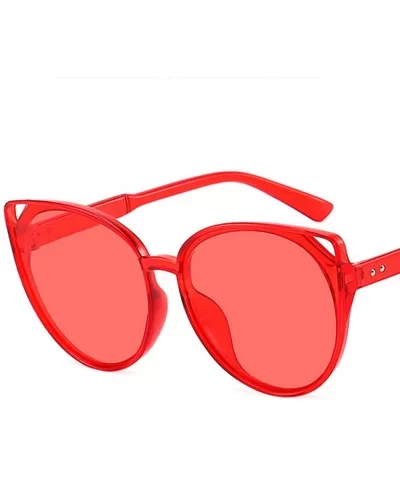 Women Sunglasses Retro Bright Black Grey Drive Holiday Oval Non-Polarized UV400 - Red - CO18RLTH3EU $12.46 Oval