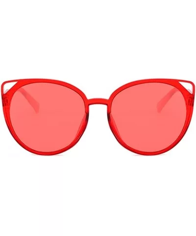 Women Sunglasses Retro Bright Black Grey Drive Holiday Oval Non-Polarized UV400 - Red - CO18RLTH3EU $12.46 Oval