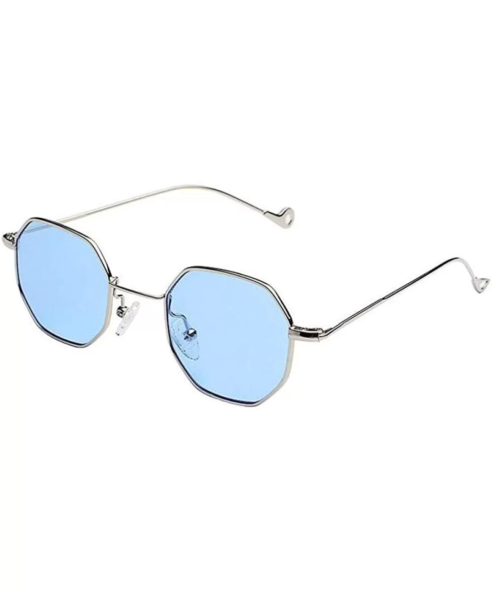 Retro Trend Octagonal Small Square Sunglasses Women'S Tide Metal Sunglasses - CL18X9UQCQ0 $77.23 Square