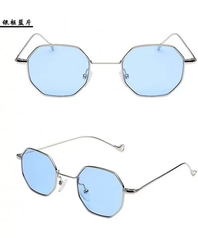 Retro Trend Octagonal Small Square Sunglasses Women'S Tide Metal Sunglasses - CL18X9UQCQ0 $77.23 Square