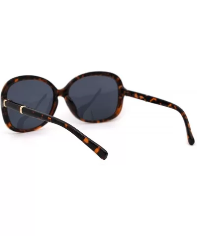 Womens Anti Glare Polarized Plastic Round Butterfy Fashion Sunglasses - Tort Solid Black - C218ZCLXKK7 $12.88 Oversized