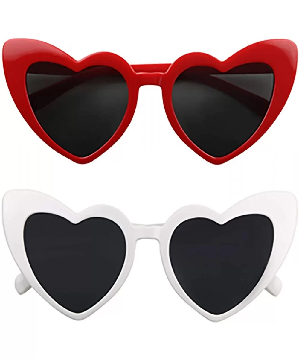 Chunky Colorful Oversize Sunglasses - 2-pack White & Red - CW18UU90LGX $27.04 Goggle