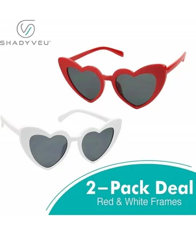 Chunky Colorful Oversize Sunglasses - 2-pack White & Red - CW18UU90LGX $27.04 Goggle