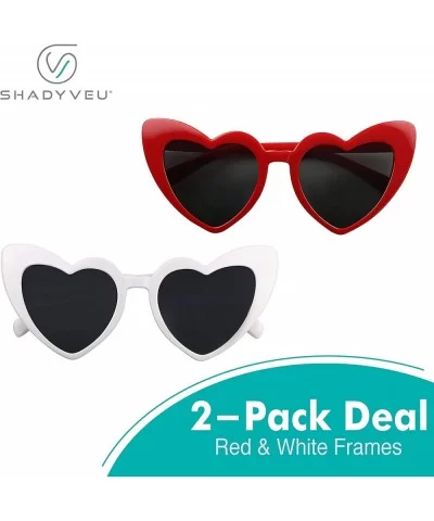 Chunky Colorful Oversize Sunglasses - 2-pack White & Red - CW18UU90LGX $27.04 Goggle