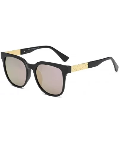 Polarized Sunglasses for Men and Women Designer Retro Square Sun glasses 58135C - Black Pink - CR18I55G69I $13.74 Sport