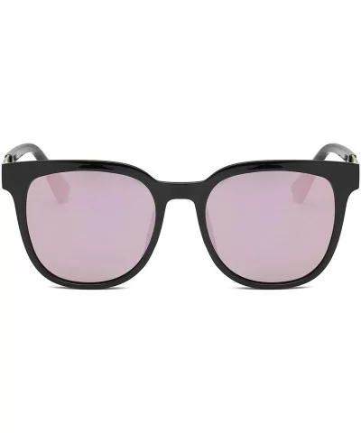 Polarized Sunglasses for Men and Women Designer Retro Square Sun glasses 58135C - Black Pink - CR18I55G69I $13.74 Sport