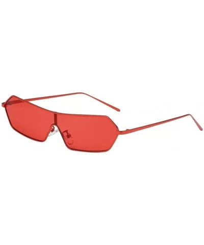 Vintage Square Mirrored Sunglasses Metal Glasses Eyewear - Red - CU18ADMRY8L $11.71 Square