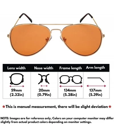 Classic Pilot Style Metal Premium Aviator Sunglasses with Flat Colored Lens for Women Men 100% UV Protection 1107 - CO184Y56Q...