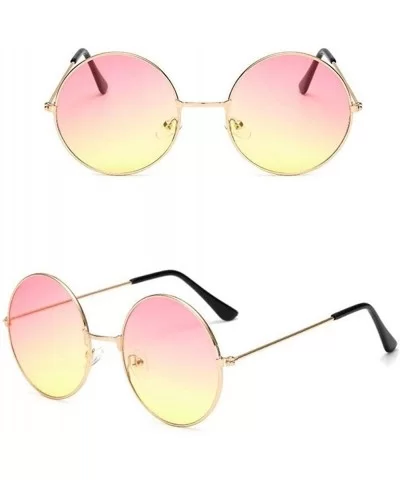 New Fashion Candy Vintage Round Mirror Sunglasses Women Luxury Brand Original Design Black Sun Glasses Female - CP198G455A3 $...