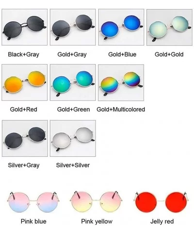 New Fashion Candy Vintage Round Mirror Sunglasses Women Luxury Brand Original Design Black Sun Glasses Female - CP198G455A3 $...