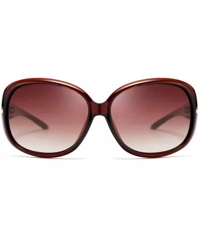 Elegant Eyewear for Women Classic Sunglasses Clear Vision for Driving Travel B2592 - 02 Brown Frame Brown Lenses - CD19708AYD...