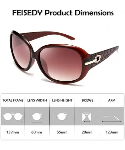 Elegant Eyewear for Women Classic Sunglasses Clear Vision for Driving Travel B2592 - 02 Brown Frame Brown Lenses - CD19708AYD...