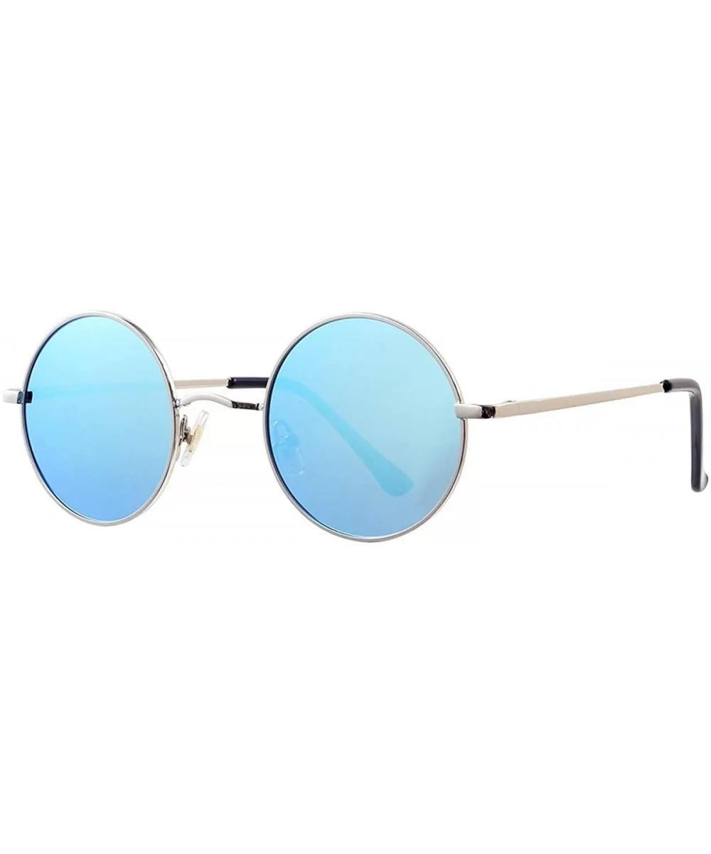 John Lennon Glasses - Small Round Polarized Sunglasses for Women Men Retro Circle Sun Glasses - C6192CEZASA $13.66 Round